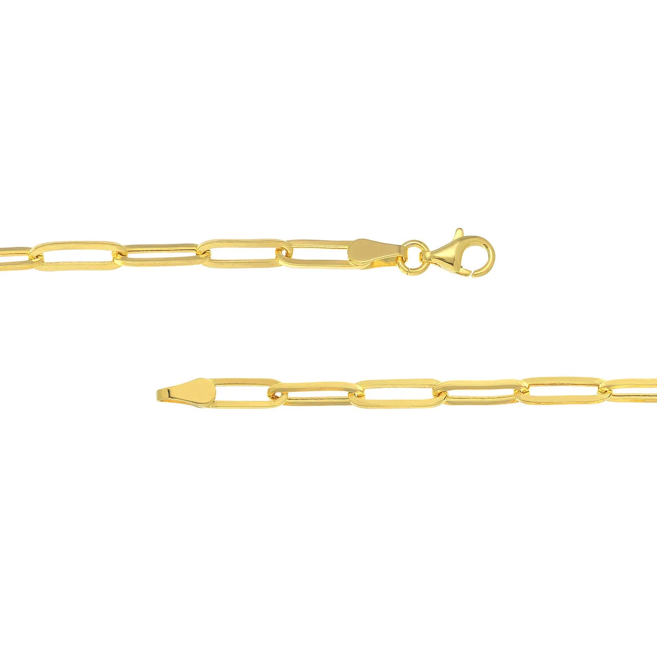 14K Yellow 3.85 mm Paperclip-Style Chain