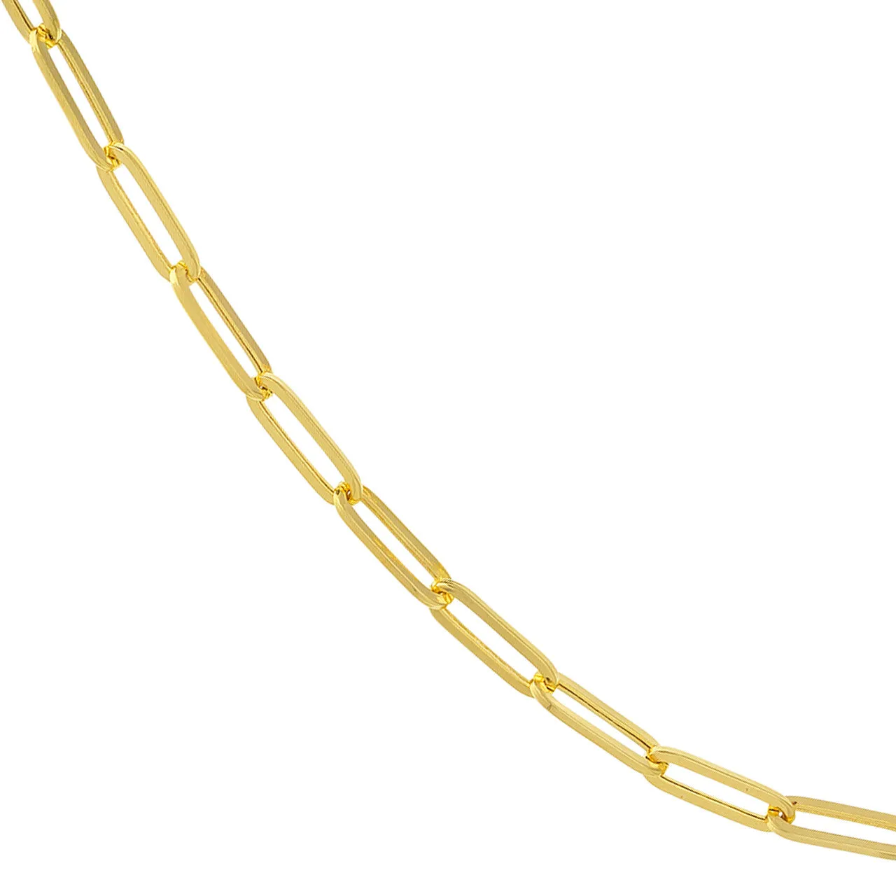 14K Yellow 3.85 mm Paperclip-Style Chain