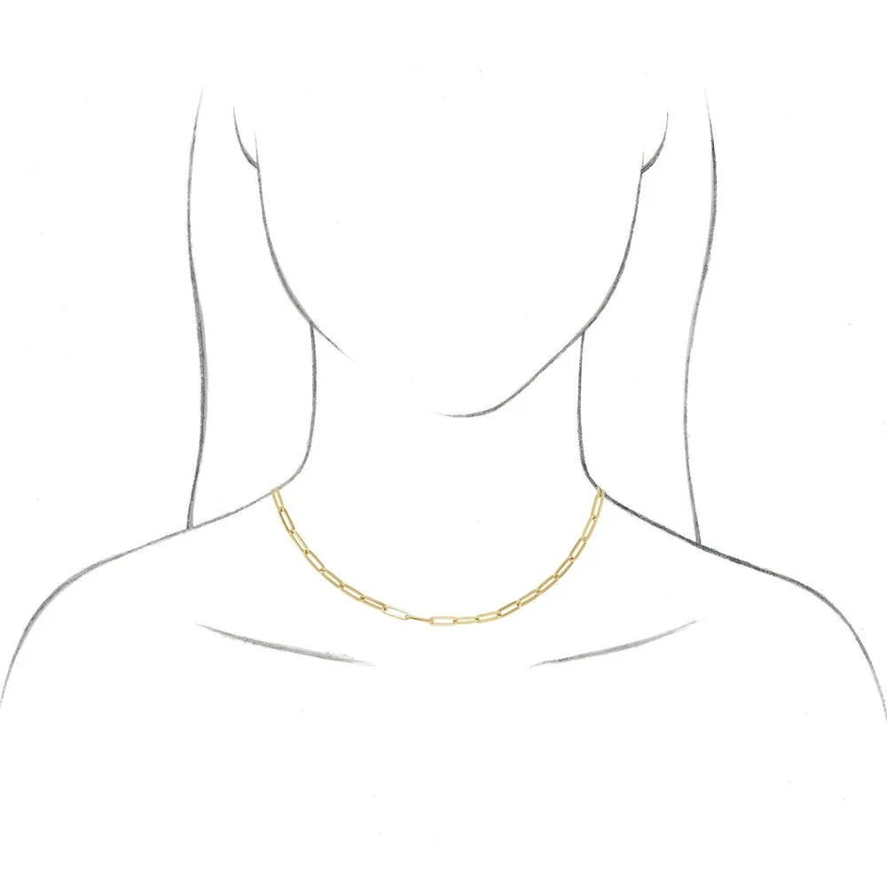 14K Yellow 3.85 mm Paperclip-Style Chain