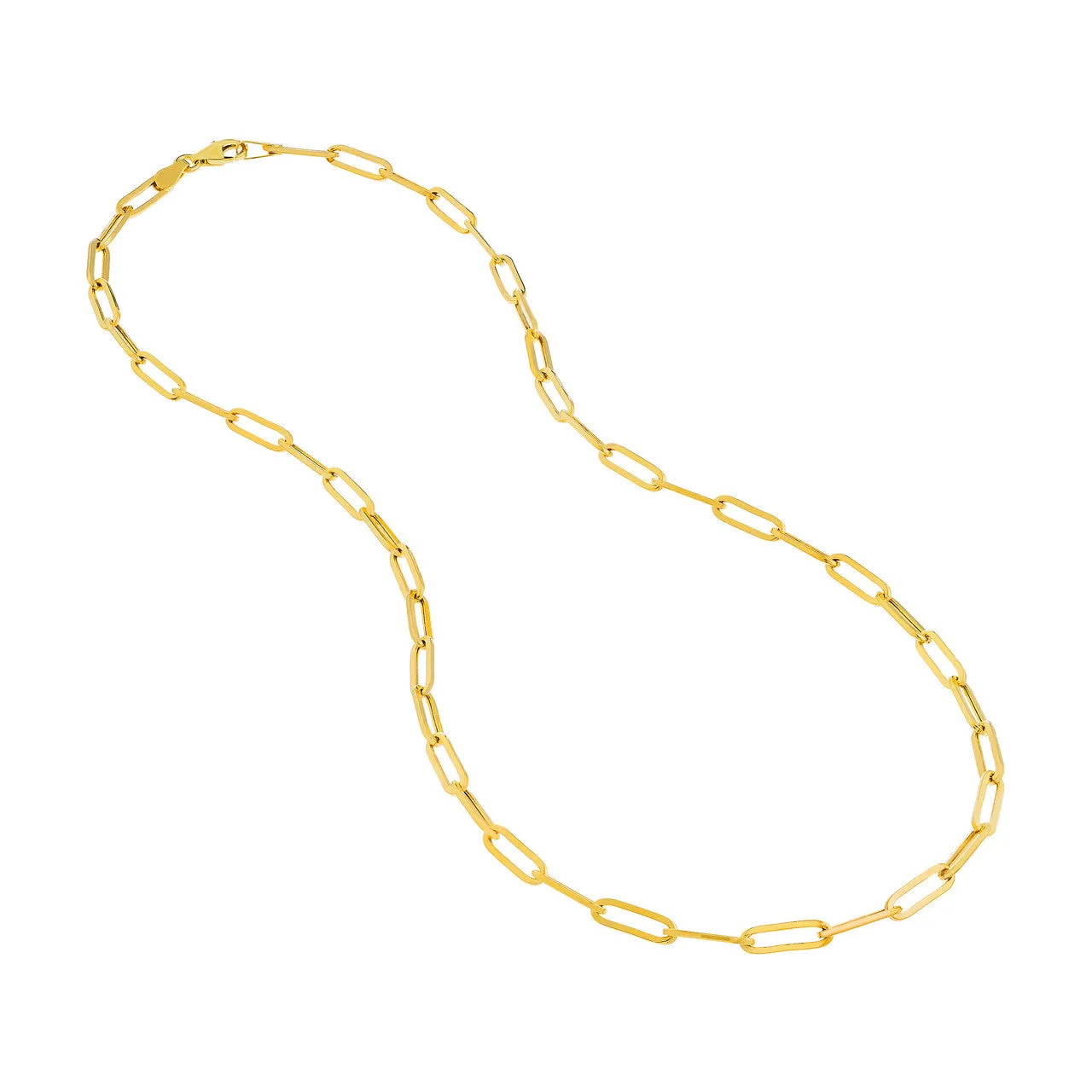 14K Yellow 3.85 mm Paperclip-Style Chain