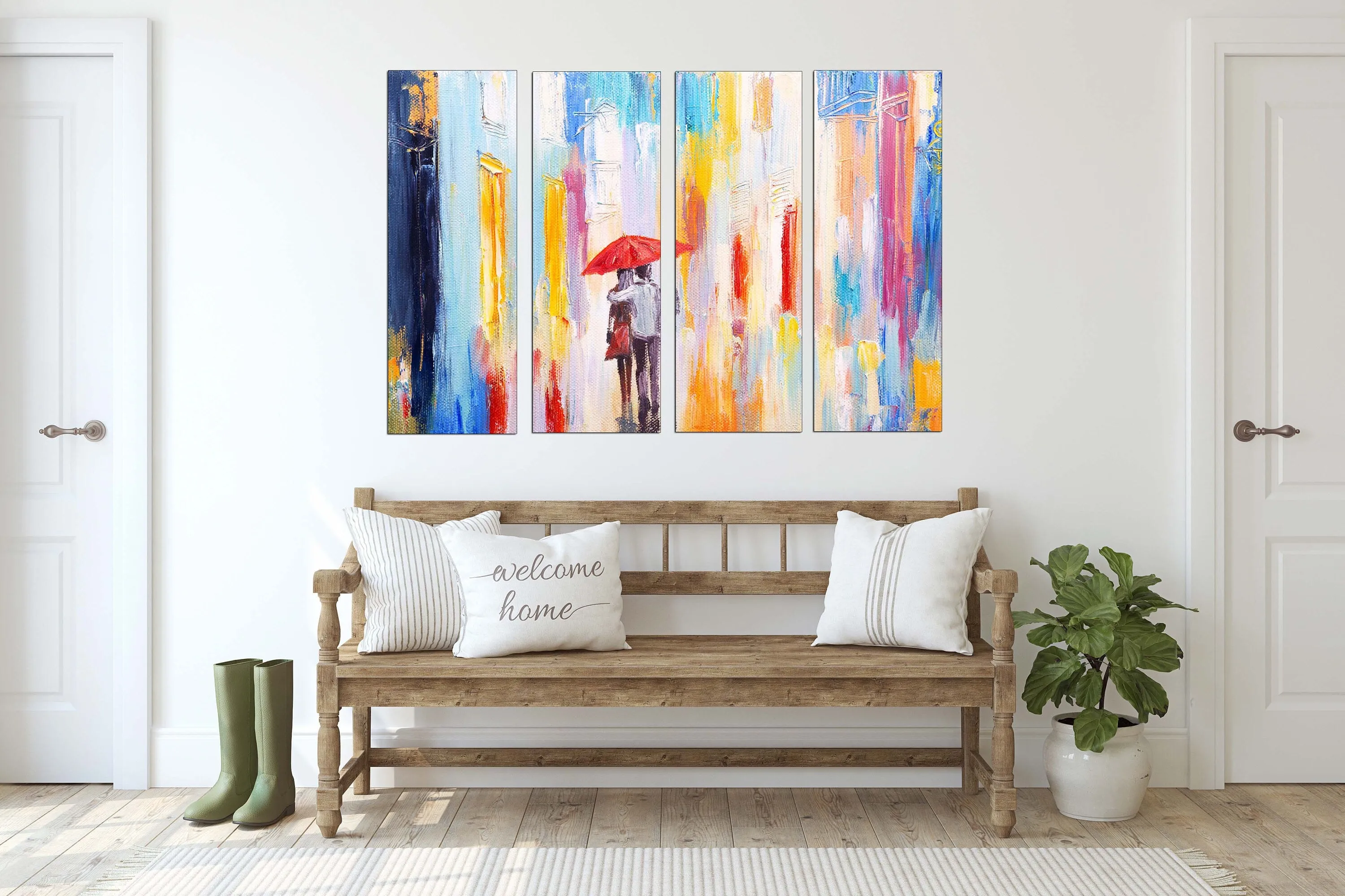 Abstract couple love art, Love wall art paintings on canvas,  red umbrella art, valentines day gift, printable abstract art prints