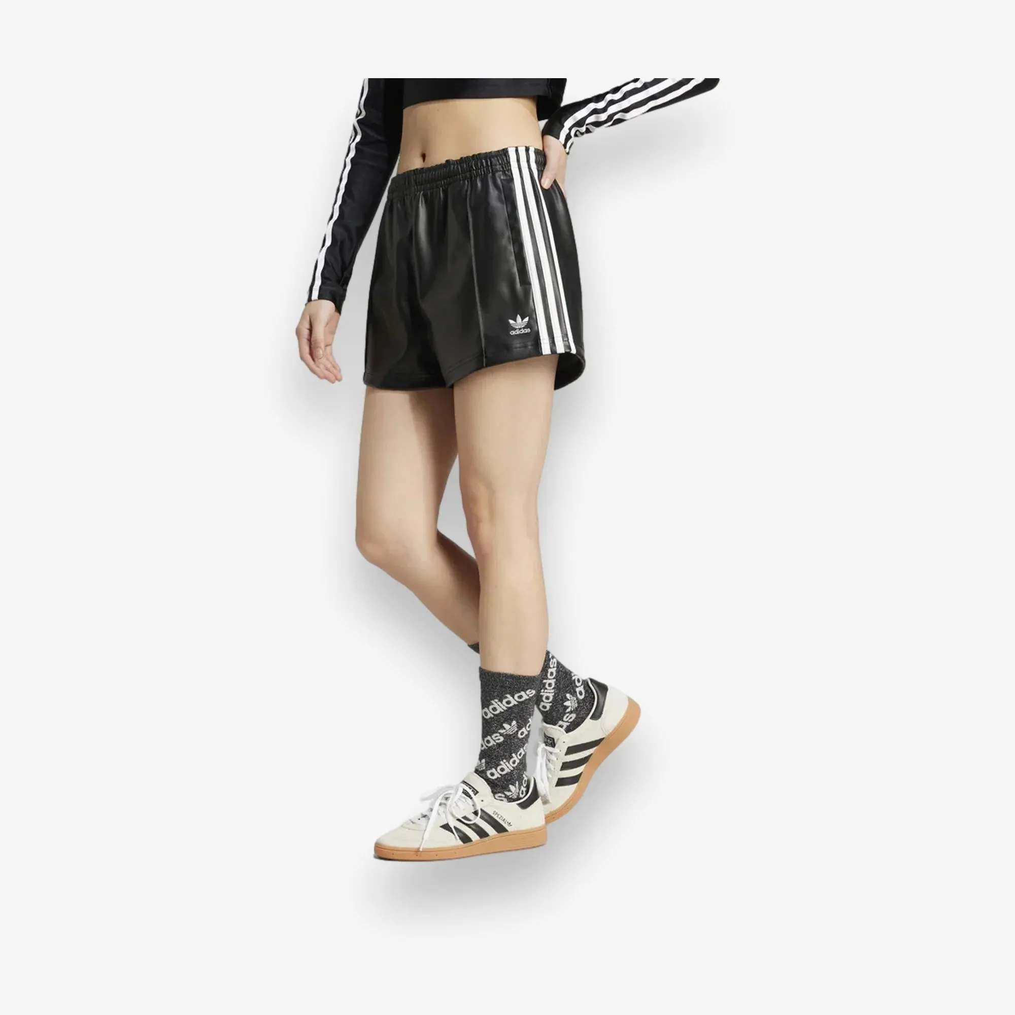 adidas Pleather Shorts 'Black'