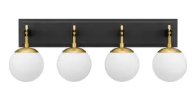 Allie 352B04BLSB 4-Light Vanity Light - Black/Satin Brass