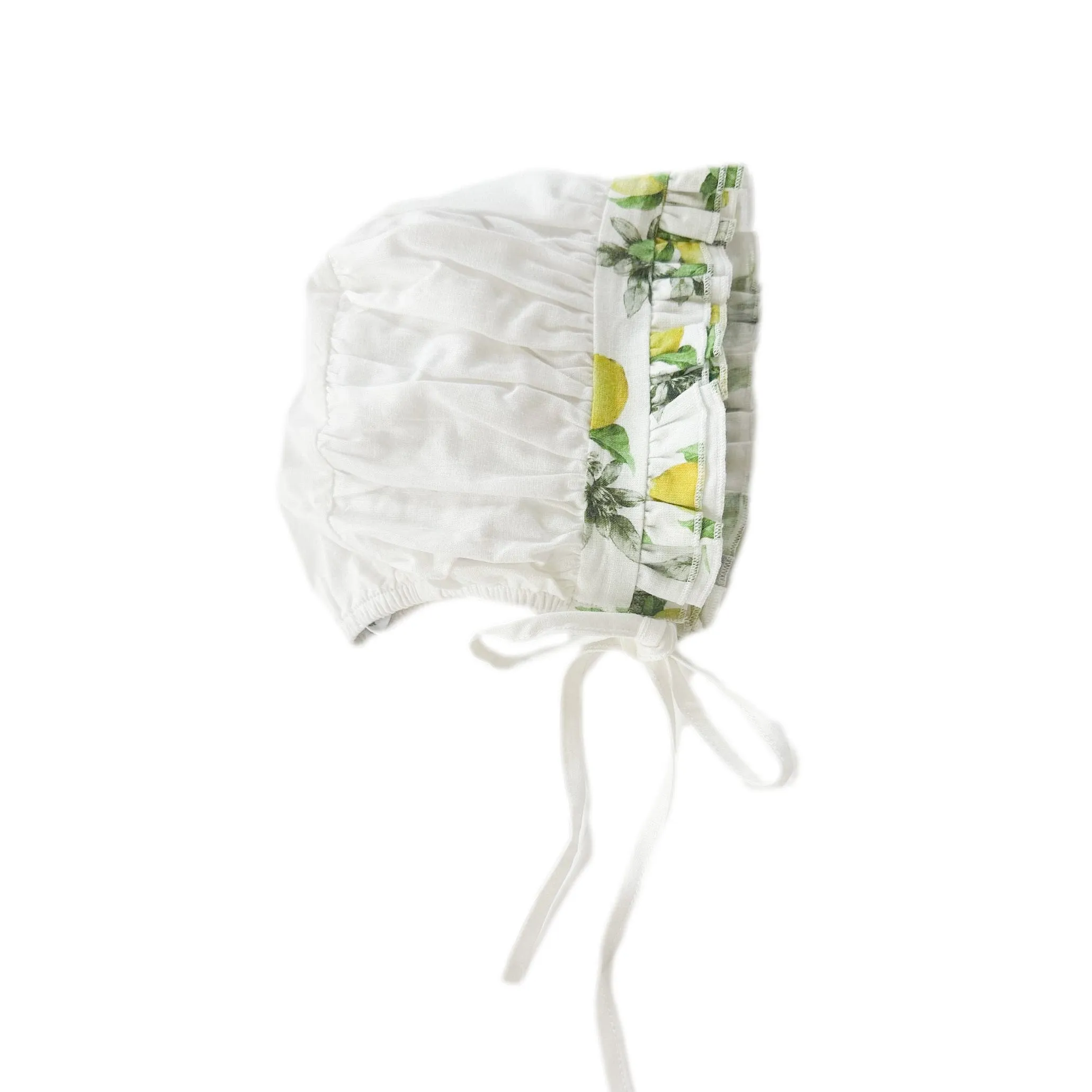 Amalfi Lemon Print Linen Bonnet