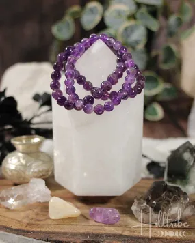 Amethyst Gemstone Power Bracelet 6-8mm