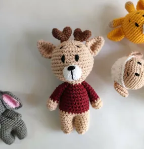 Amigurumi Reindeer made with Soft Cotton Yarn