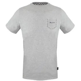 Aquascutum Check Pocket Trim Grey T-Shirt