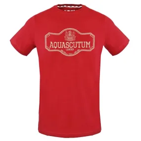 Aquascutum Sign Post Logo Red T Shirt