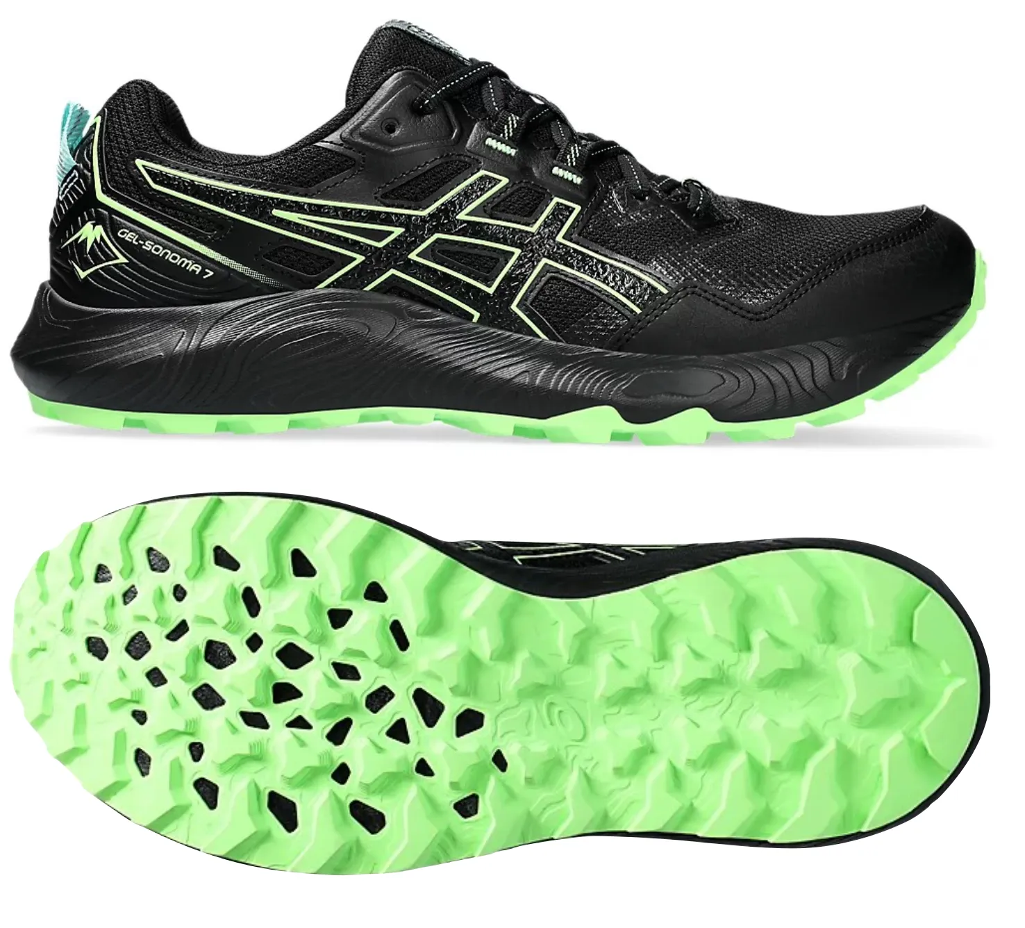 ASICS Sonoma 7 (Black/Illuminate Green) Mens