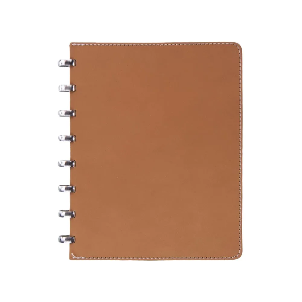 Atoma Pur Disc-Bound Refillable 165 x 210 Notebook Natural Leather Squared