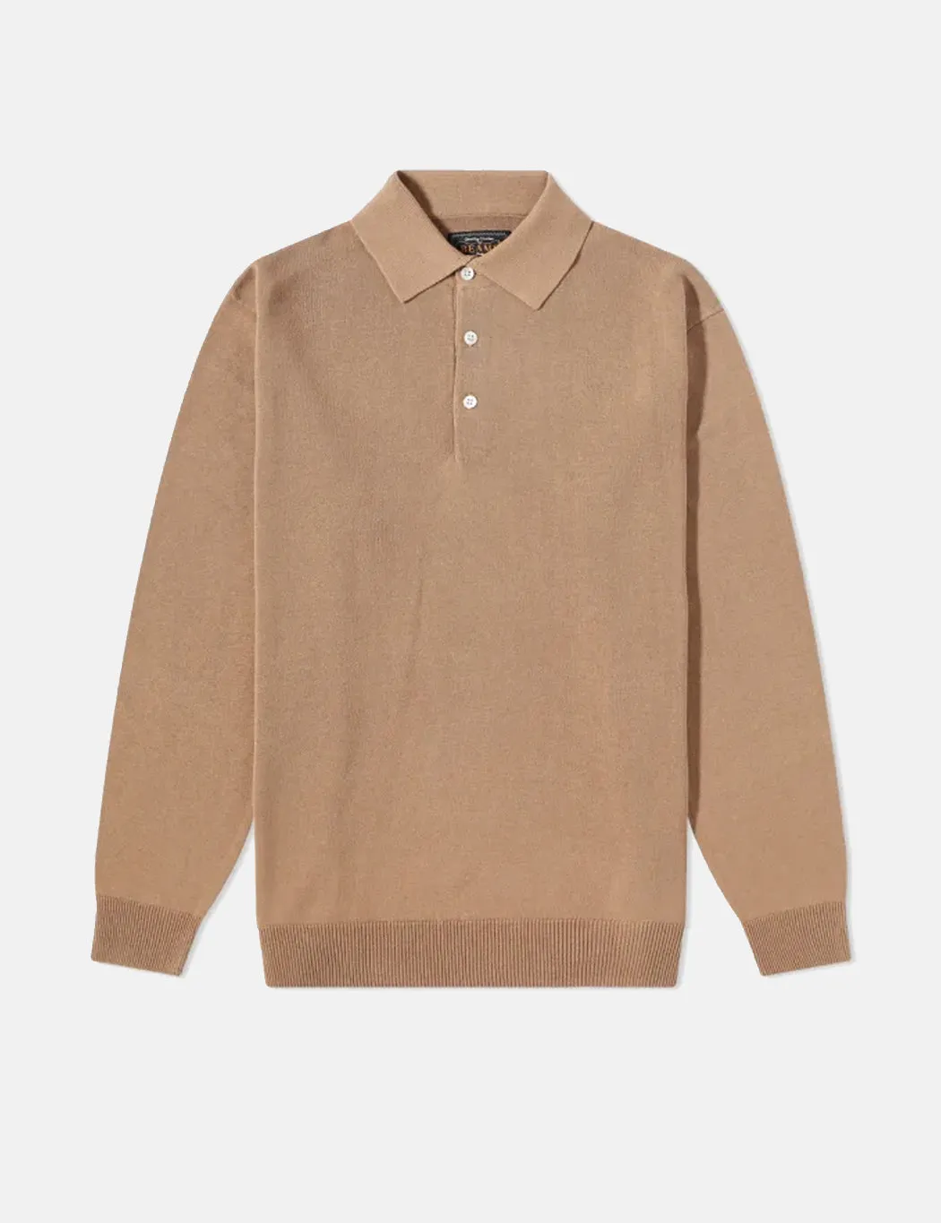 Beams Plus Knitted Polo (12G) - Khaki