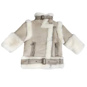 Beige Sheepskin Leather Jacket