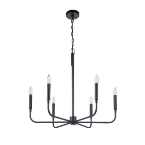 Beverly Six Light Chandelier - Black