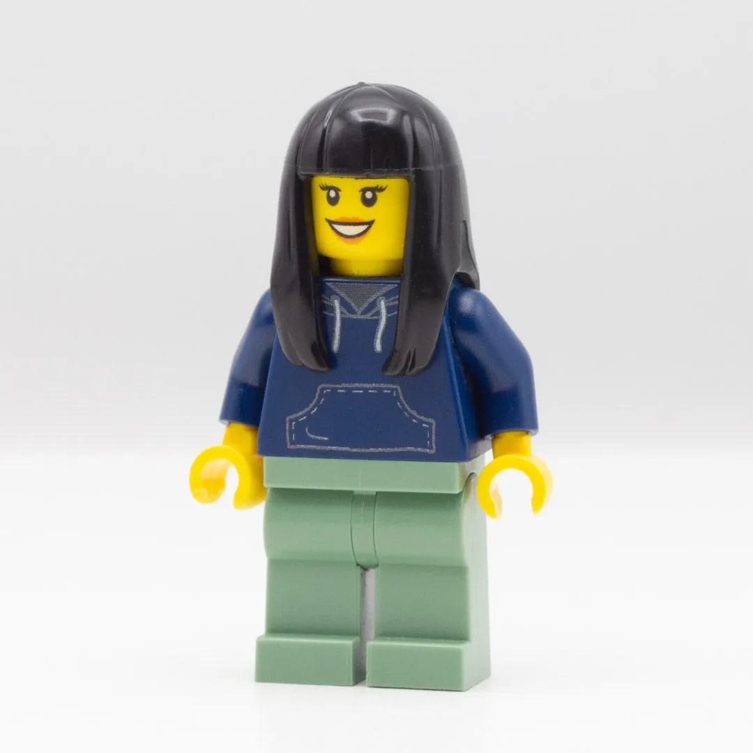 Black Over Shoulder with Blunt Fringe - LEGO Minifigure Hair