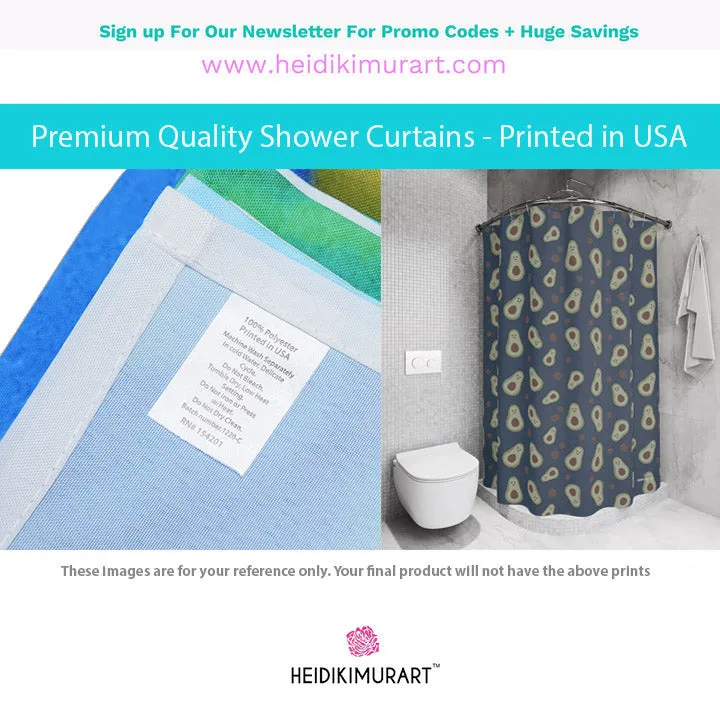 Black Plaid Polyester Shower Curtain, 71" × 74" Modern Bathroom Shower Curtains-Printed in USA