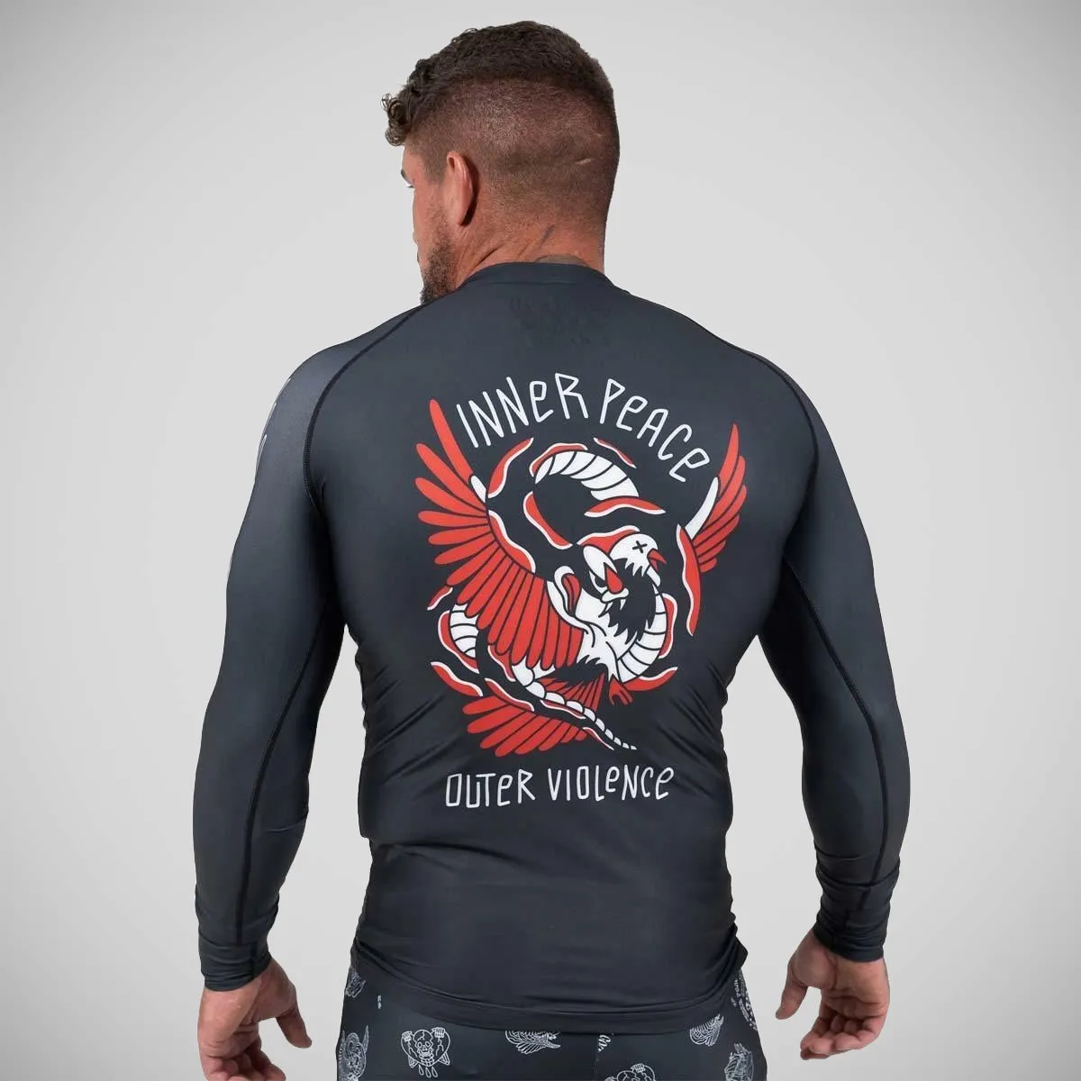 Black Scramble Peace and Violence Rash Guard