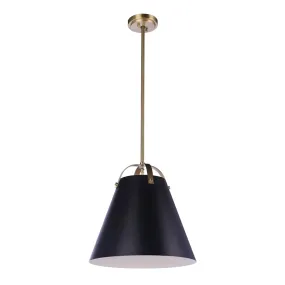 Blakely 1 Light Pendant - Black & Aged Brass