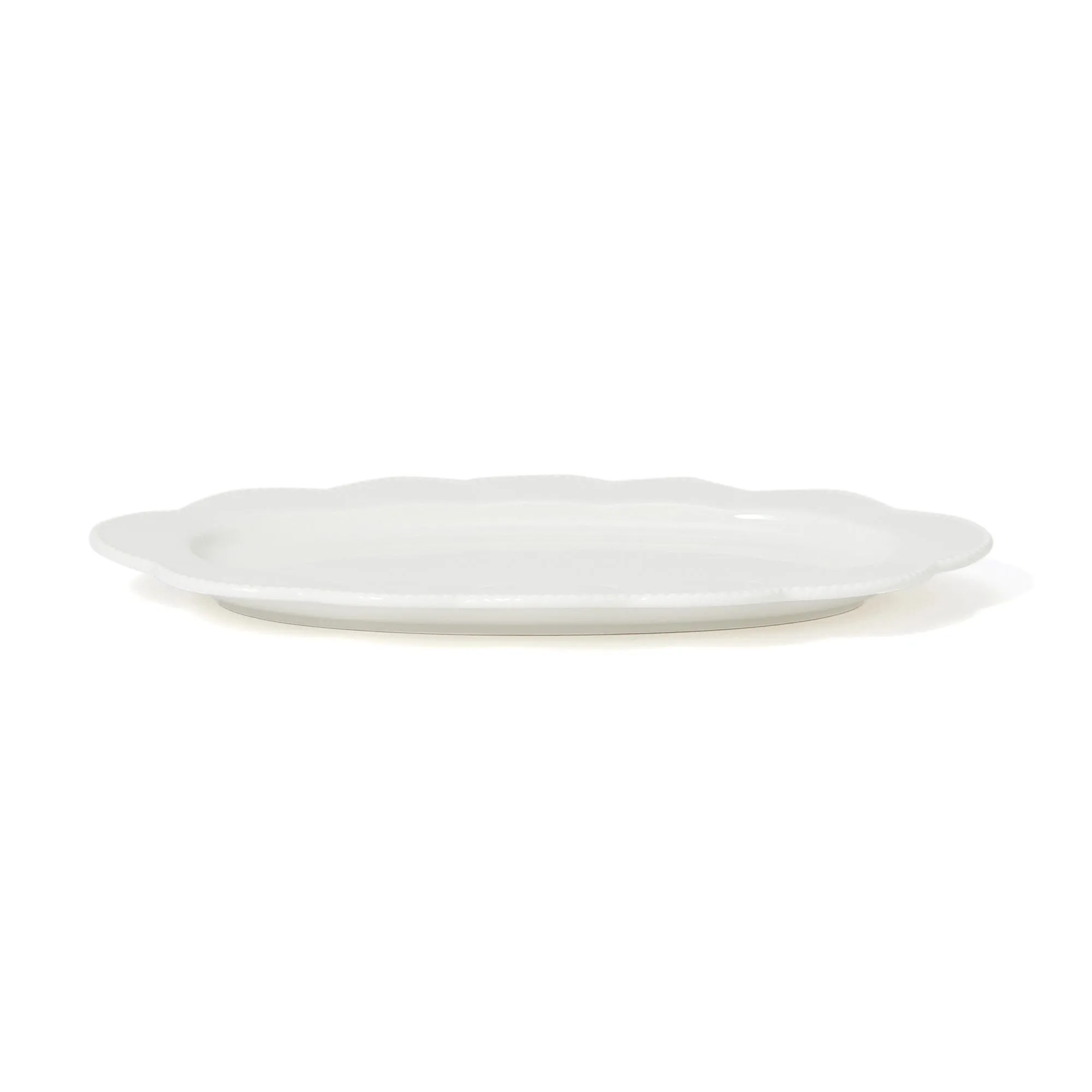 Blanche Oval Plate Flower  White