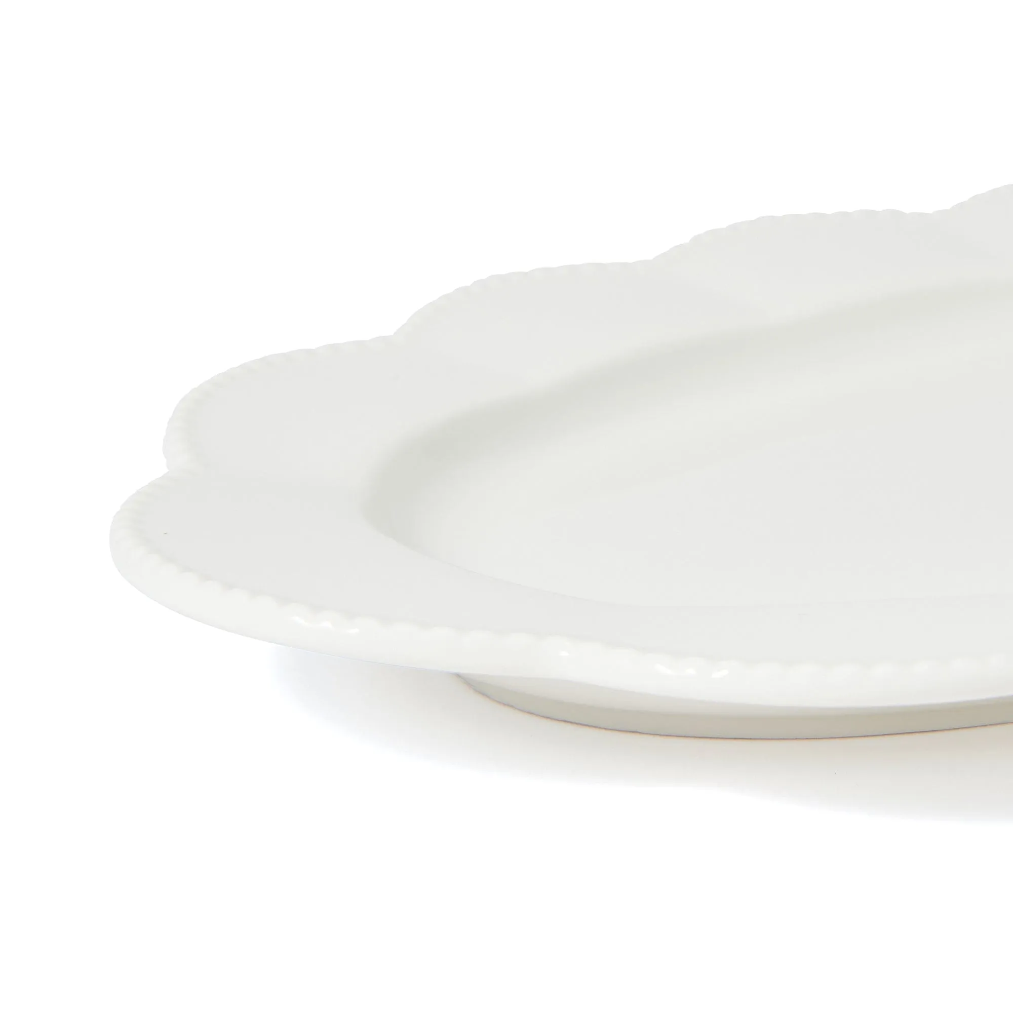 Blanche Oval Plate Flower  White