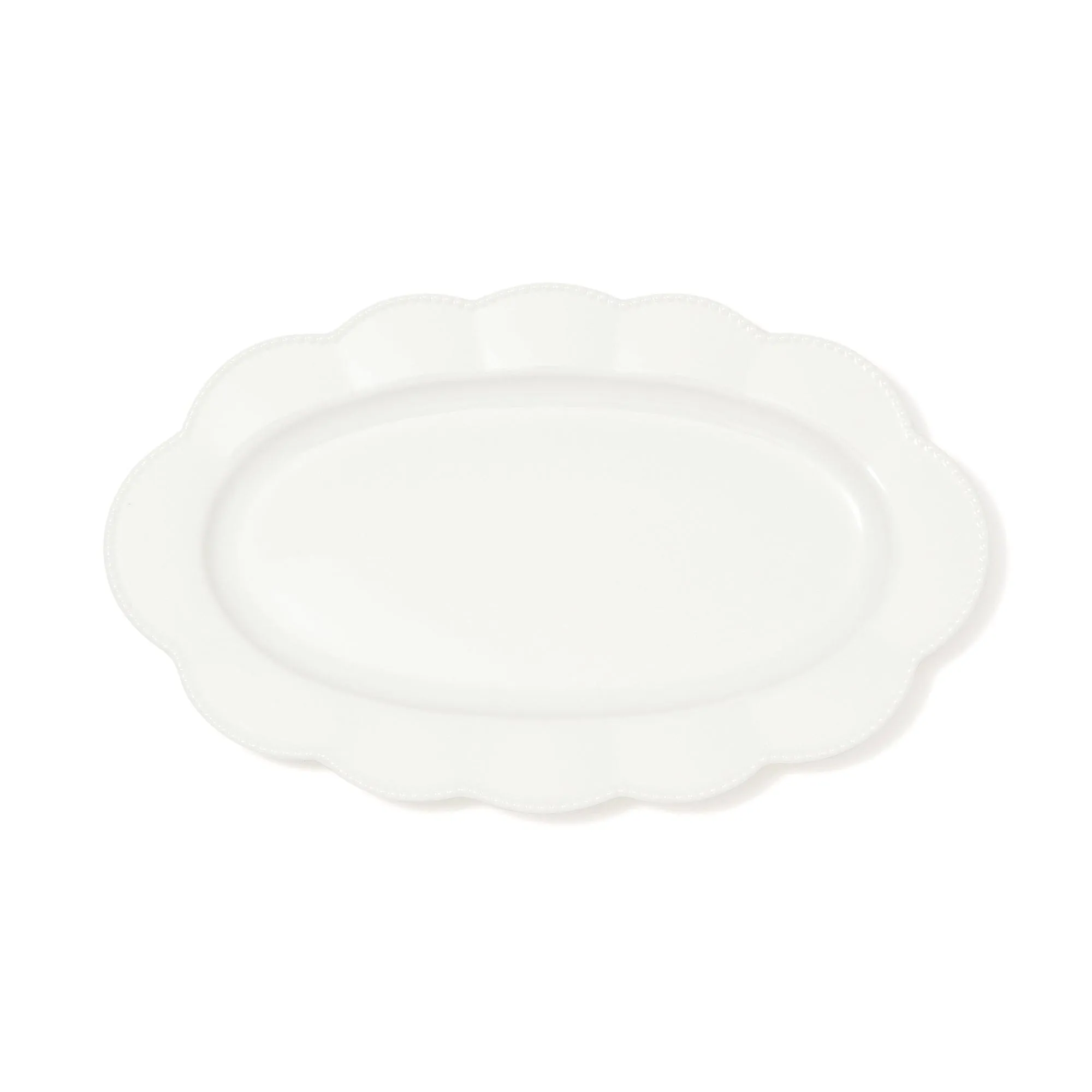 Blanche Oval Plate Flower  White