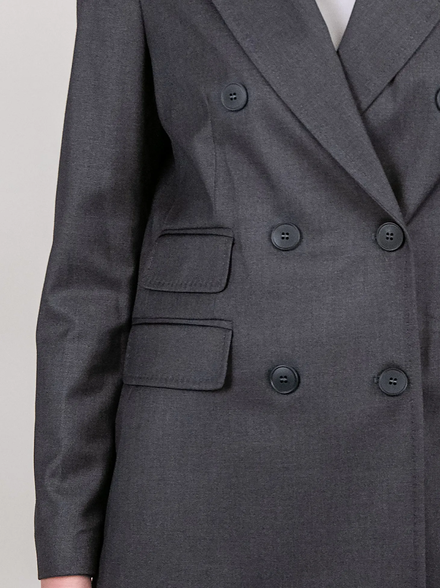 BLAZER DOPPIOPETTO IN TESSUTO ELASTICIZZATO ANTRACITE