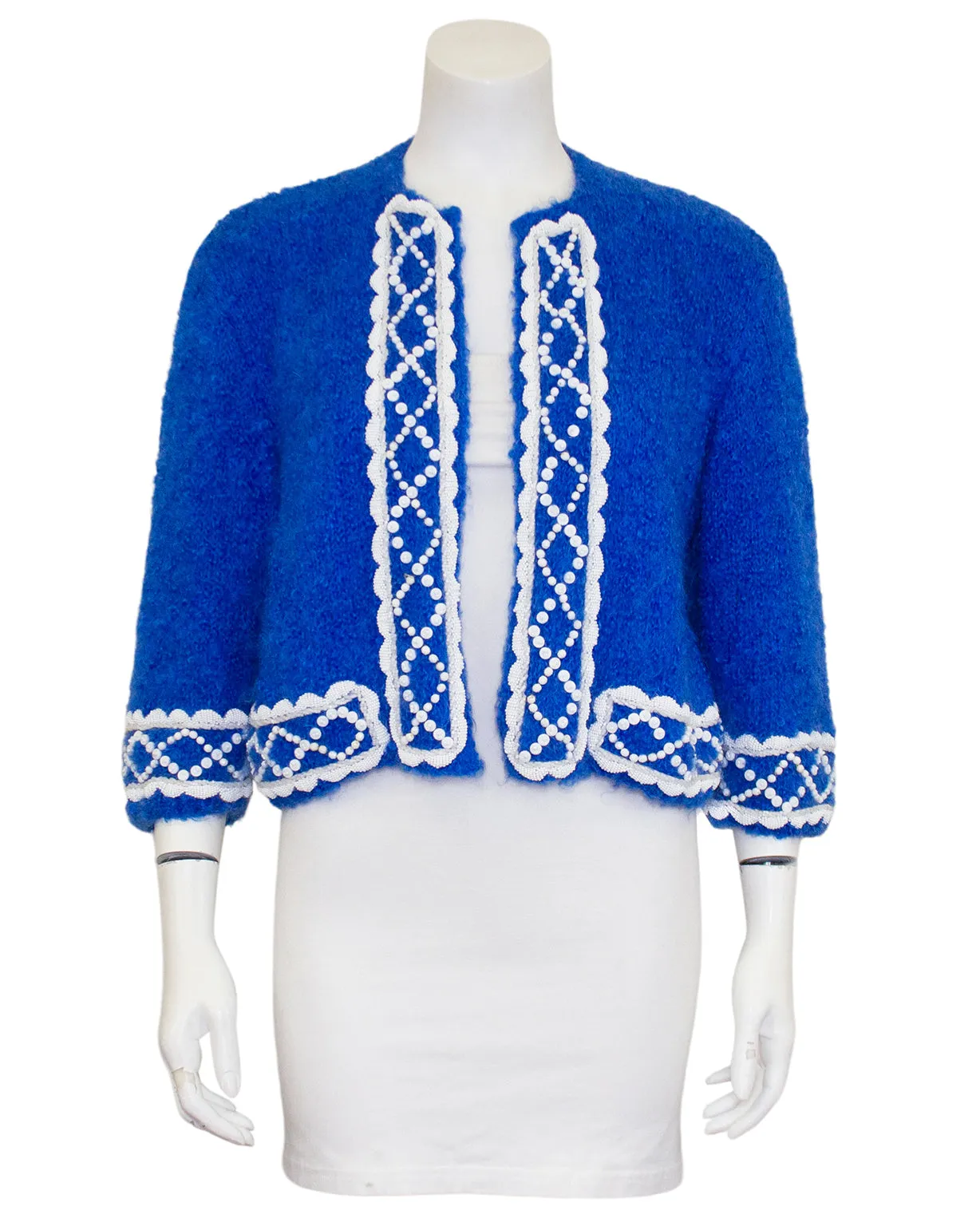 Blue Mohair Bolero Cardigan