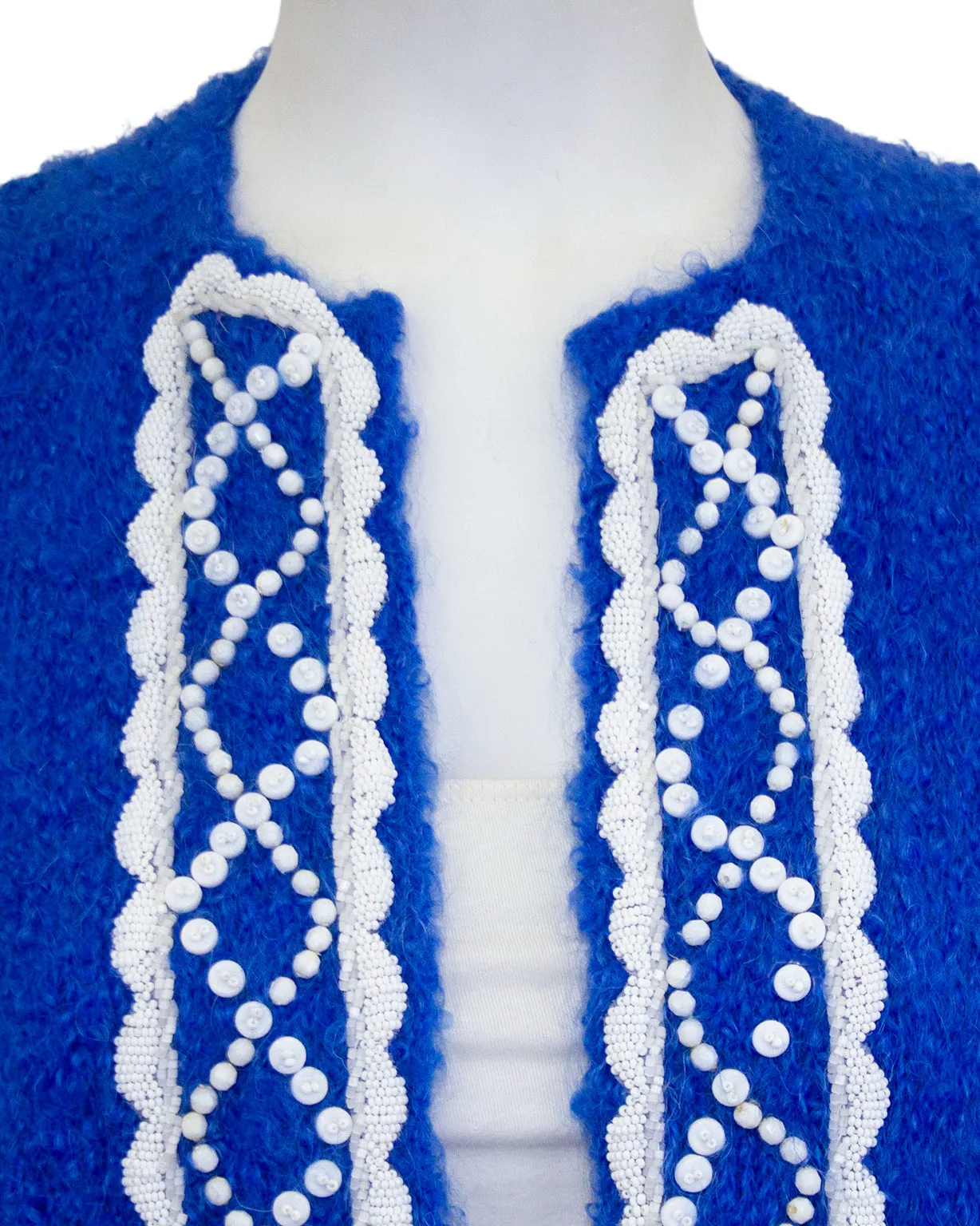 Blue Mohair Bolero Cardigan