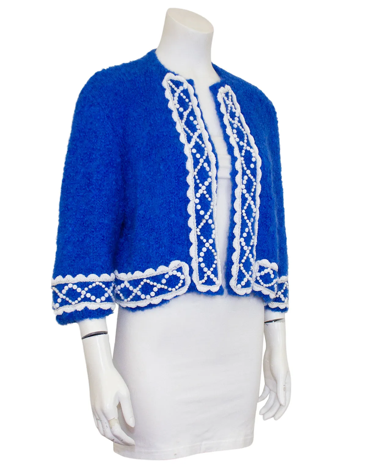 Blue Mohair Bolero Cardigan