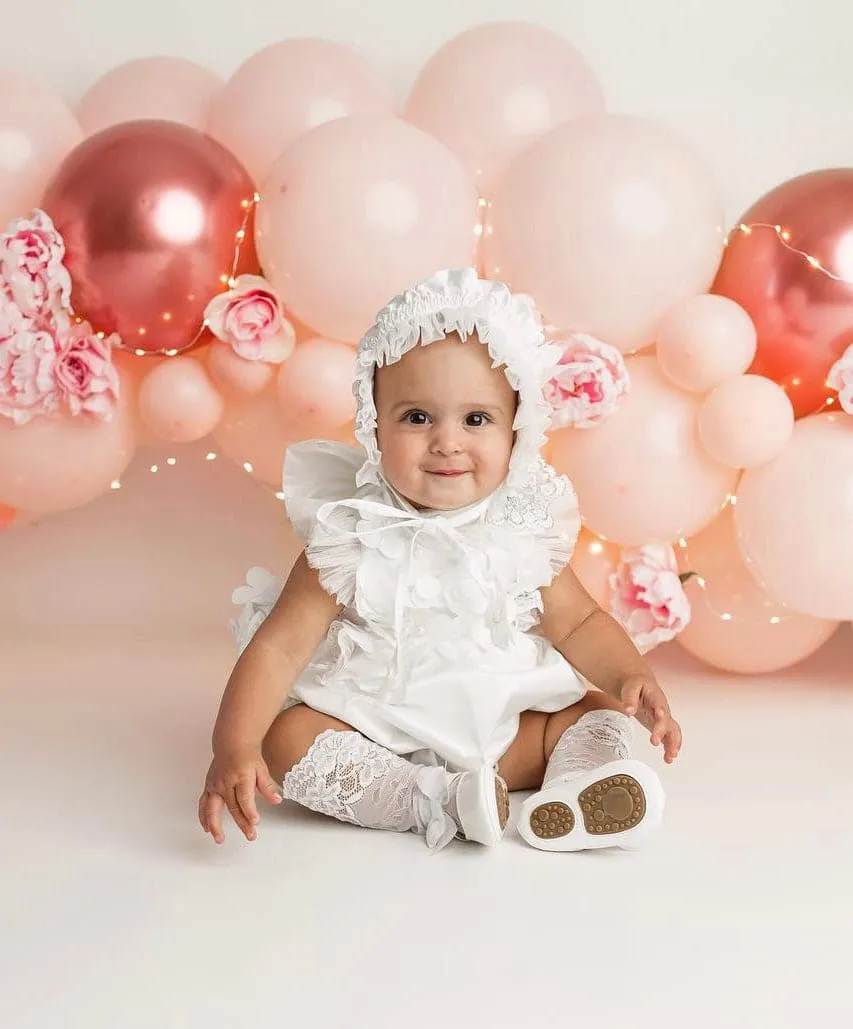 Butterfly White Satin Ceremony Romper