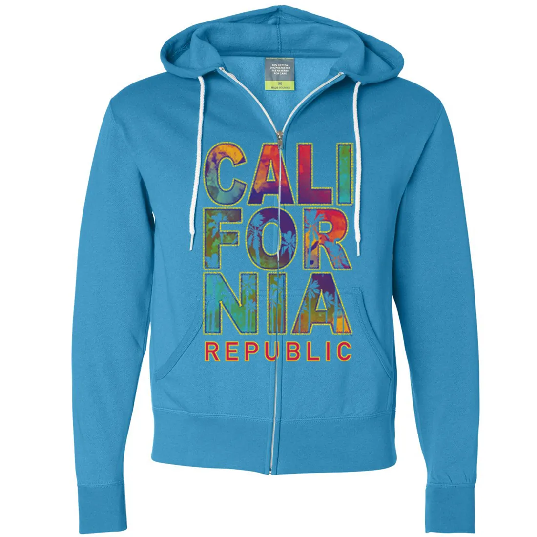 California Pastel Stitched Style Zip-Up Hoodie