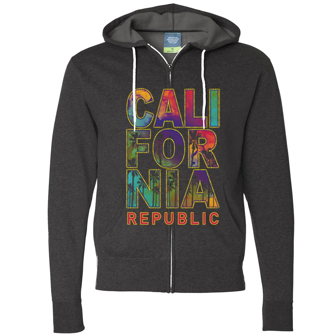 California Pastel Stitched Style Zip-Up Hoodie