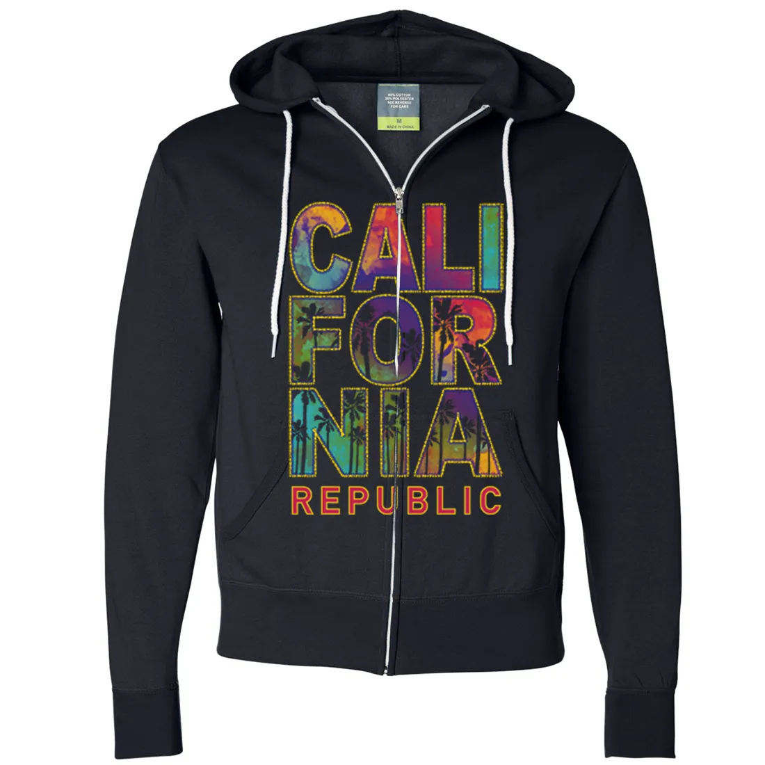 California Pastel Stitched Style Zip-Up Hoodie