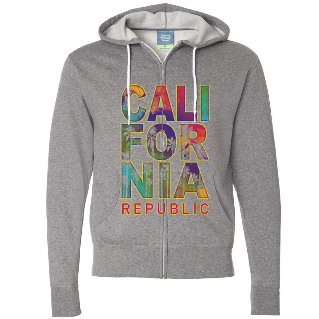 California Pastel Stitched Style Zip-Up Hoodie