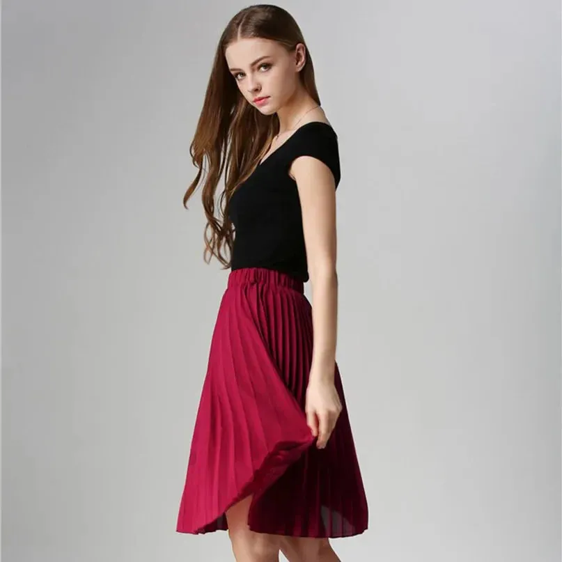 Chiffon High Waist Tutu Midi Summer Style Skirt