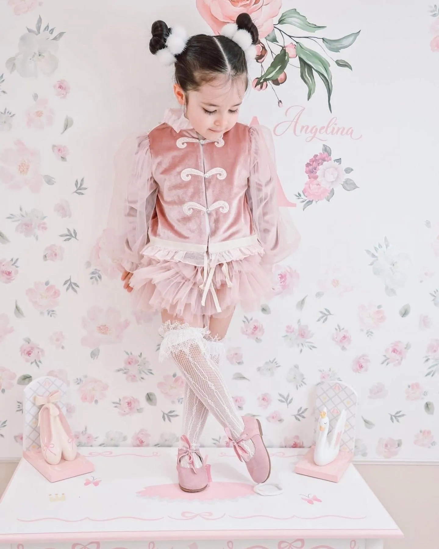 Clara Pink Velour Jacket and Bloomers Set