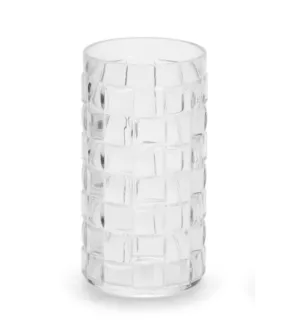 Clear Cubed Tall Drinking Glass