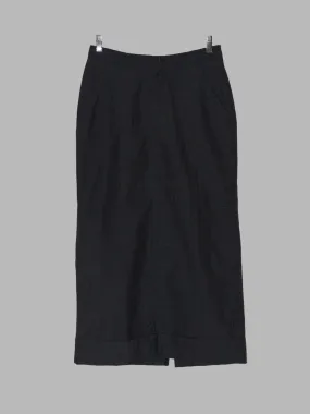 Comme des Garcons 1997 dark grey wool striped skirt resembling trousers - M