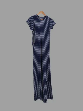 Comme des Garcons 2001 navy striped cotton jersey triple armhole maxi dress