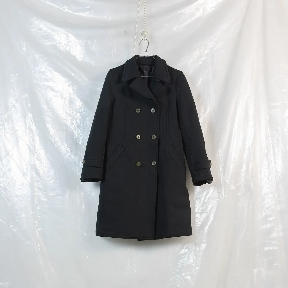 Comme des garcons boiled polyester pea coat - 2004