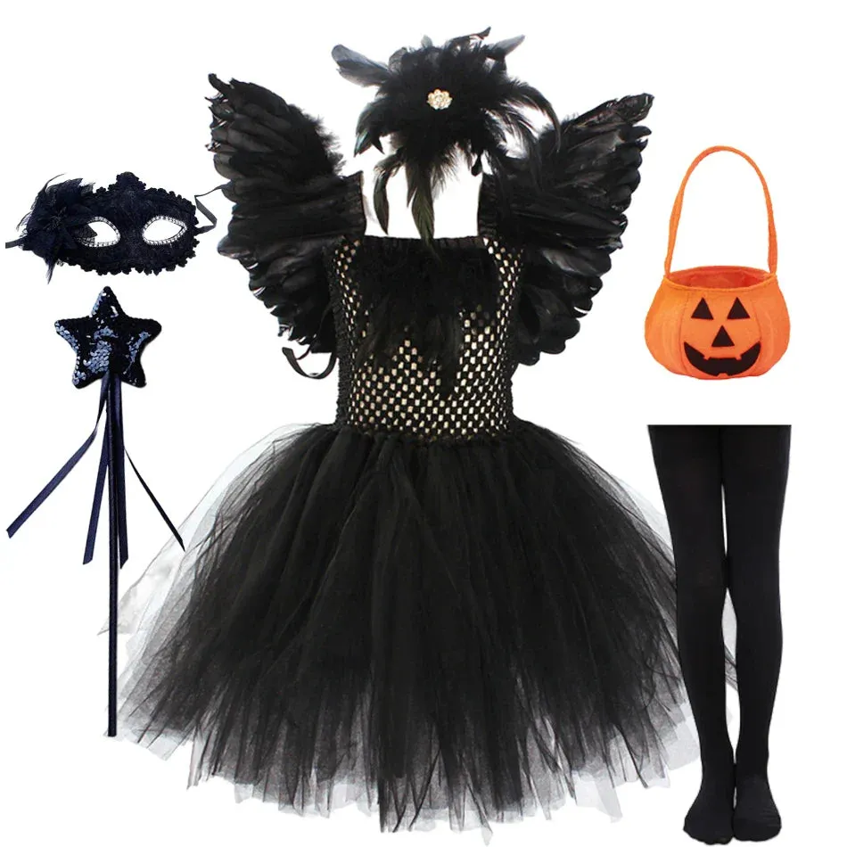 Dark Queen Black Swan Cosplay Tutu Kid Costume