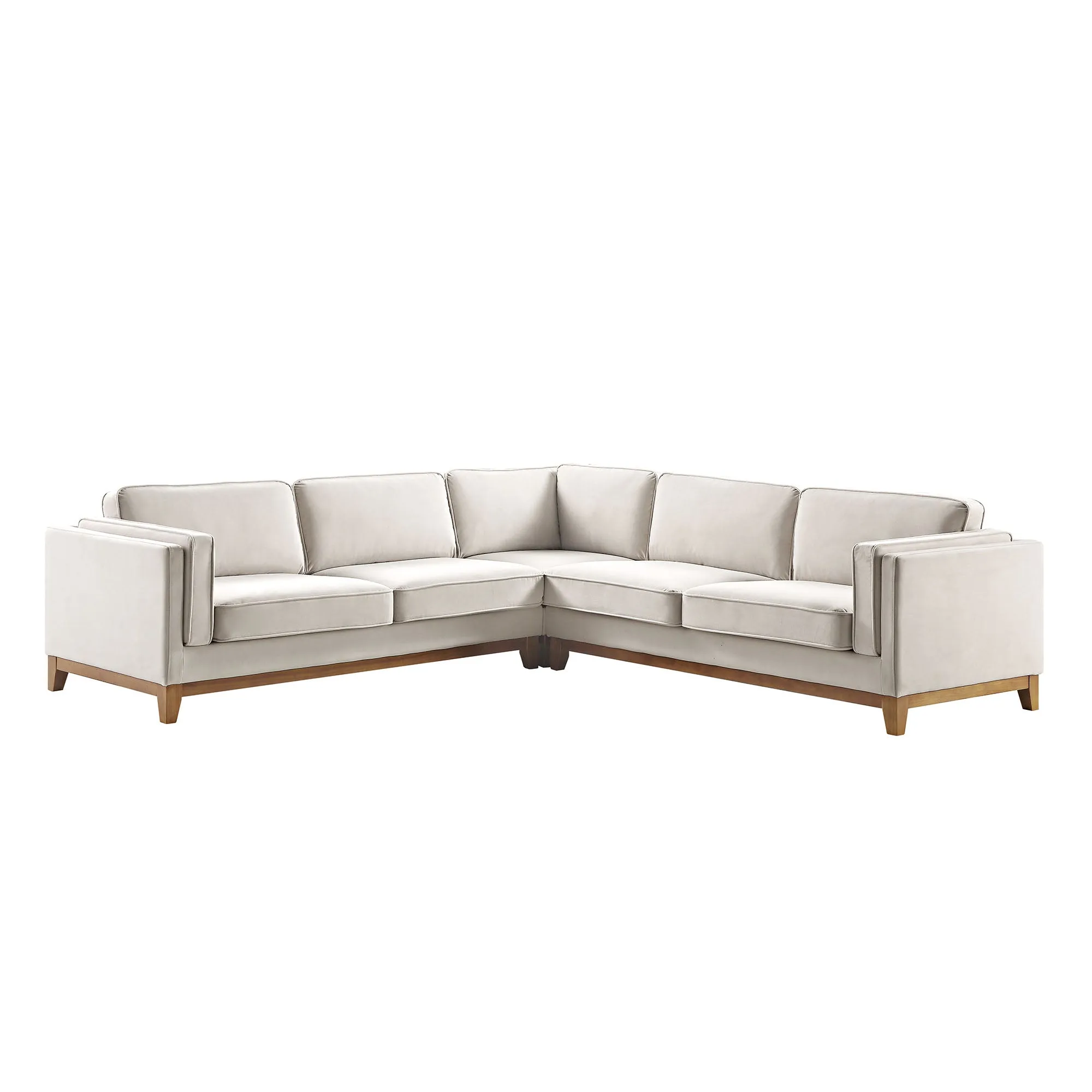 Dipley Champagne Velvet Grande Corner Sofa