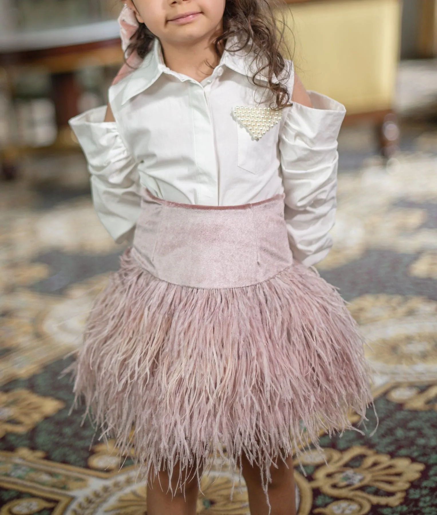 Dusty Pink Feather Skirt