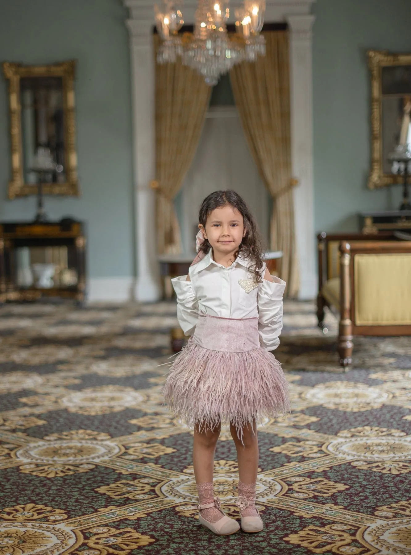 Dusty Pink Feather Skirt