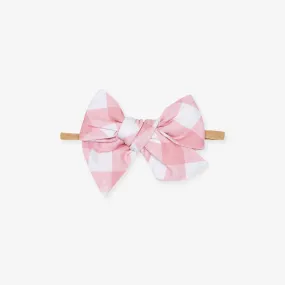 Dusty Rose Gingham Nylon Headband