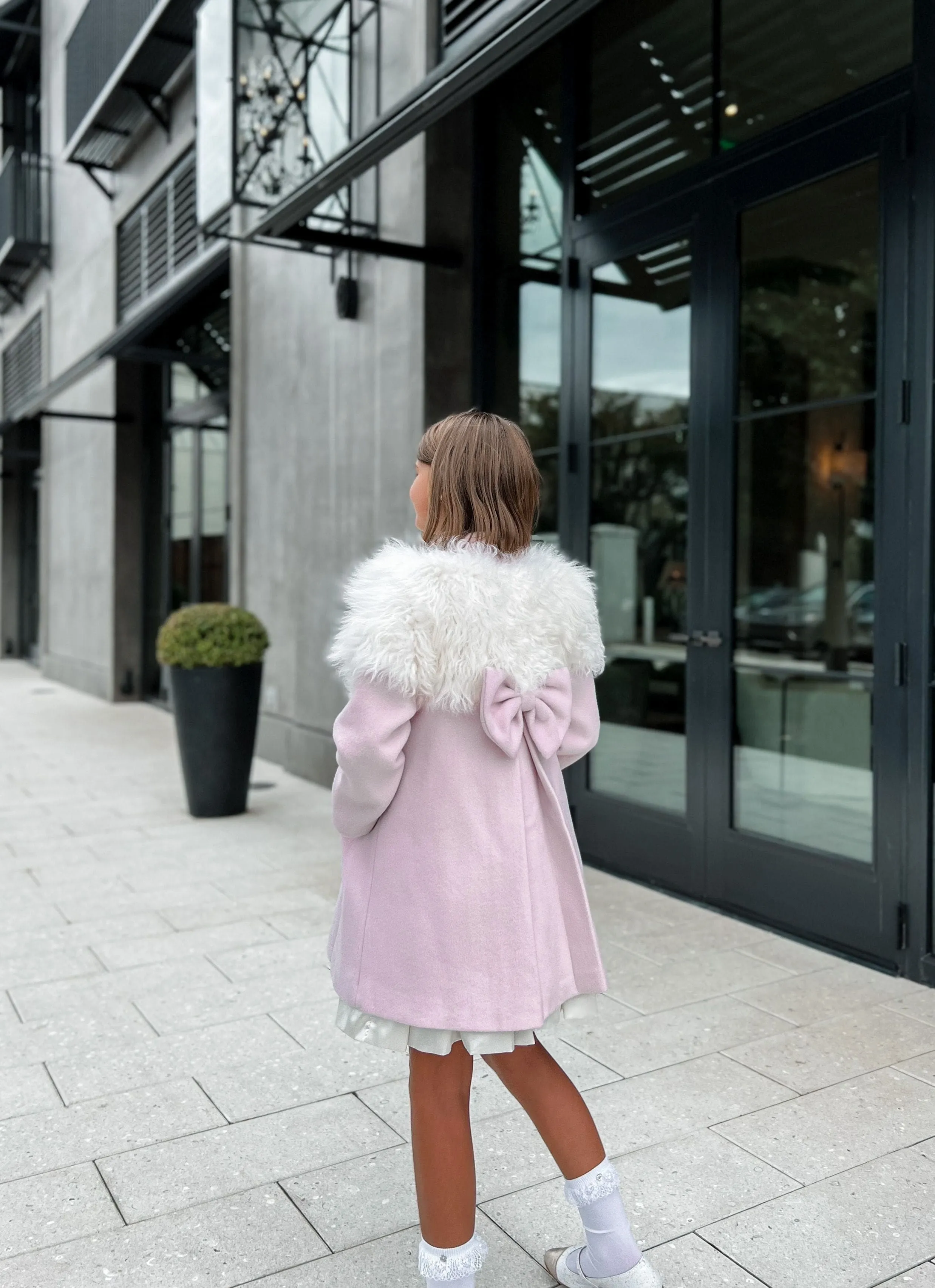 Faina Pink Wool Coat