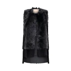 Feather Shearling Gilet - Baltic