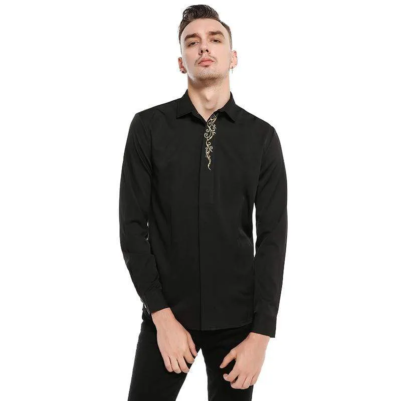 Floral Embroidered Slim Fit Shirt