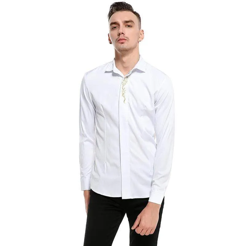 Floral Embroidered Slim Fit Shirt