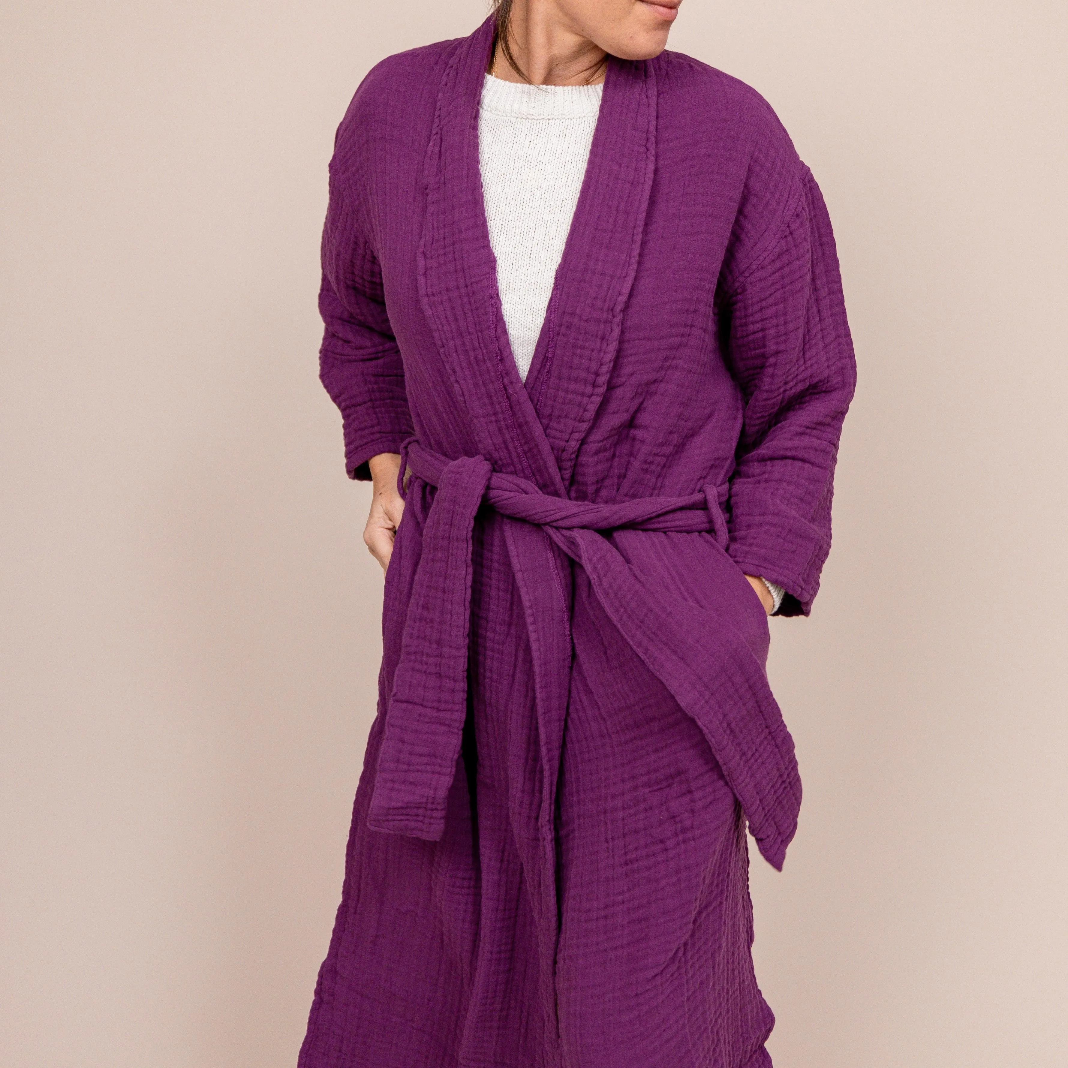 Full-Length Muslin Cotton Robe