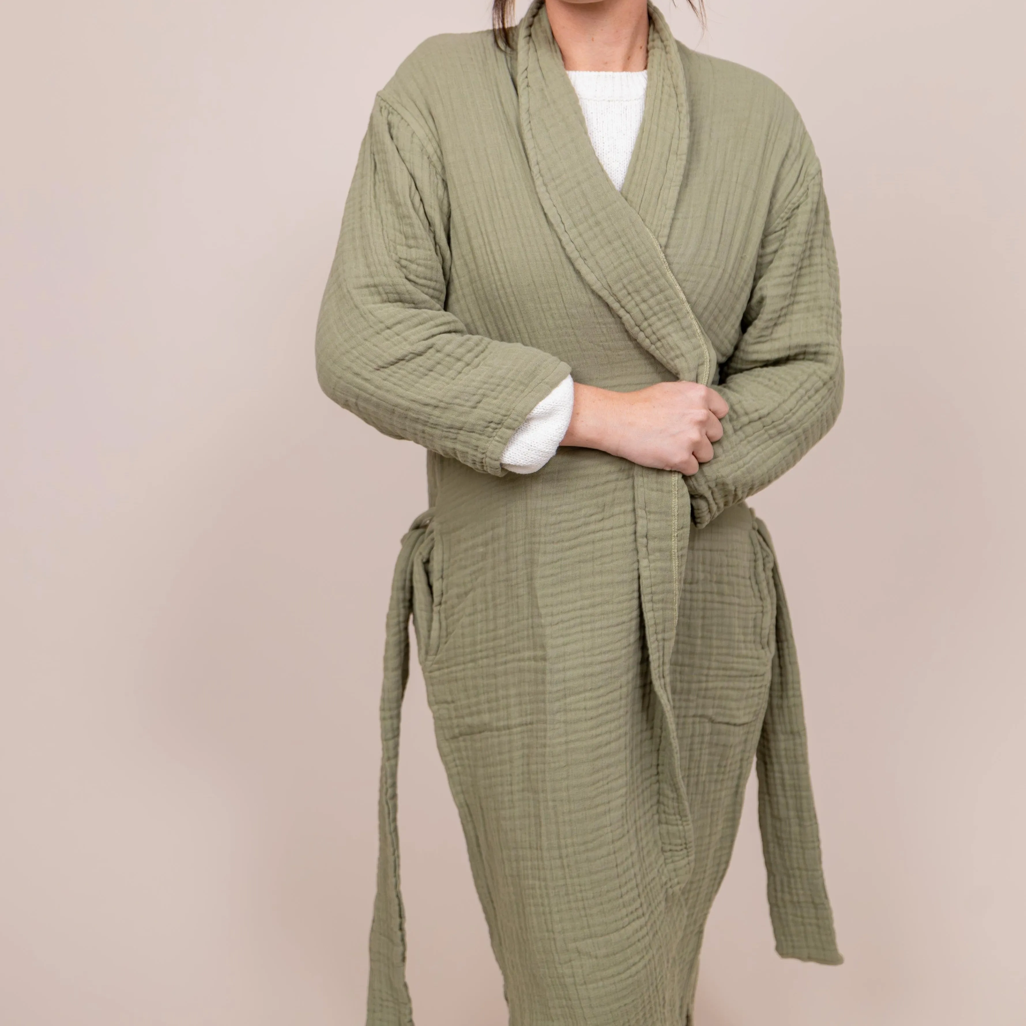 Full-Length Muslin Cotton Robe